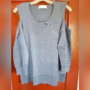 Time and Tru blue-gray cold shoulder sweater size XL #28